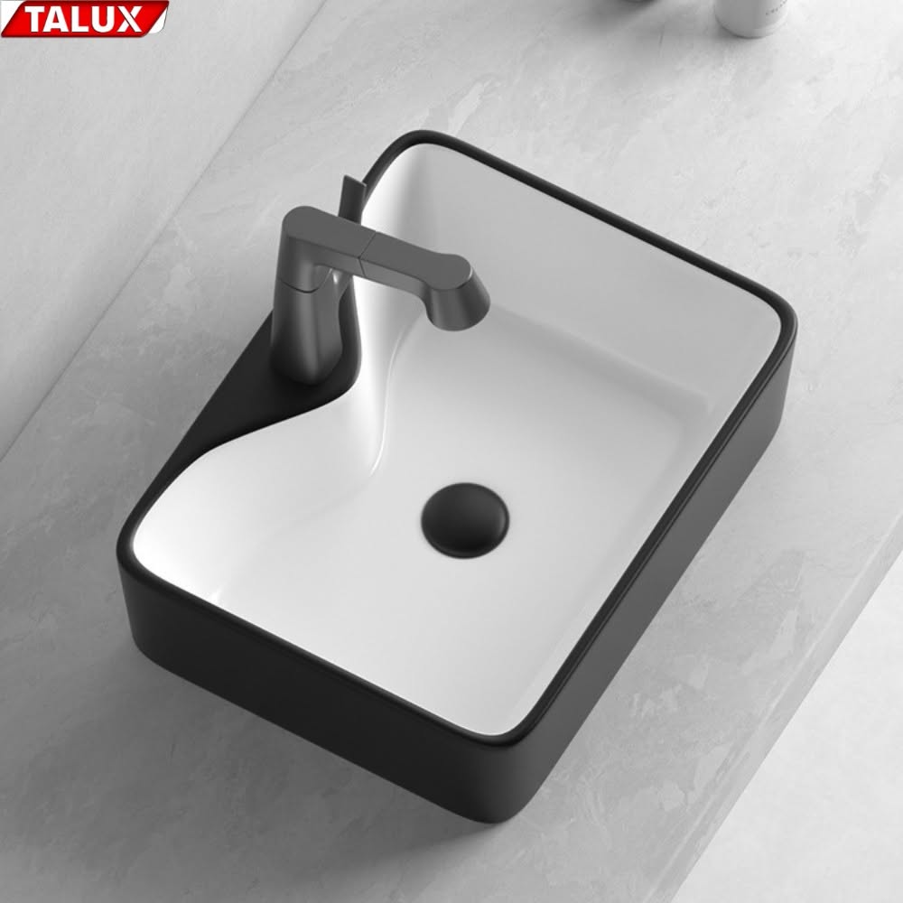 LAVABO ĐẶT BÀN SỨ CERAMIC MÀU XÁM LA-08Đ - Ảnh 3
