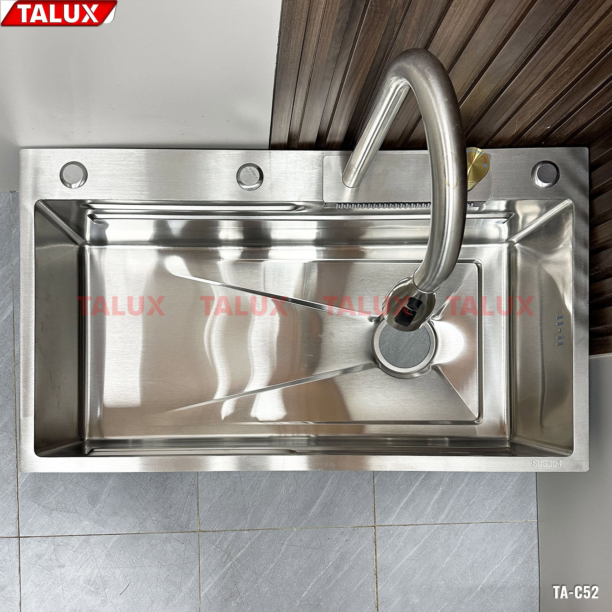 Chậu Rửa Chén 1 Hộc Đa Năng Inox 304 Cao Cấp CR-C52 - Ảnh 4
