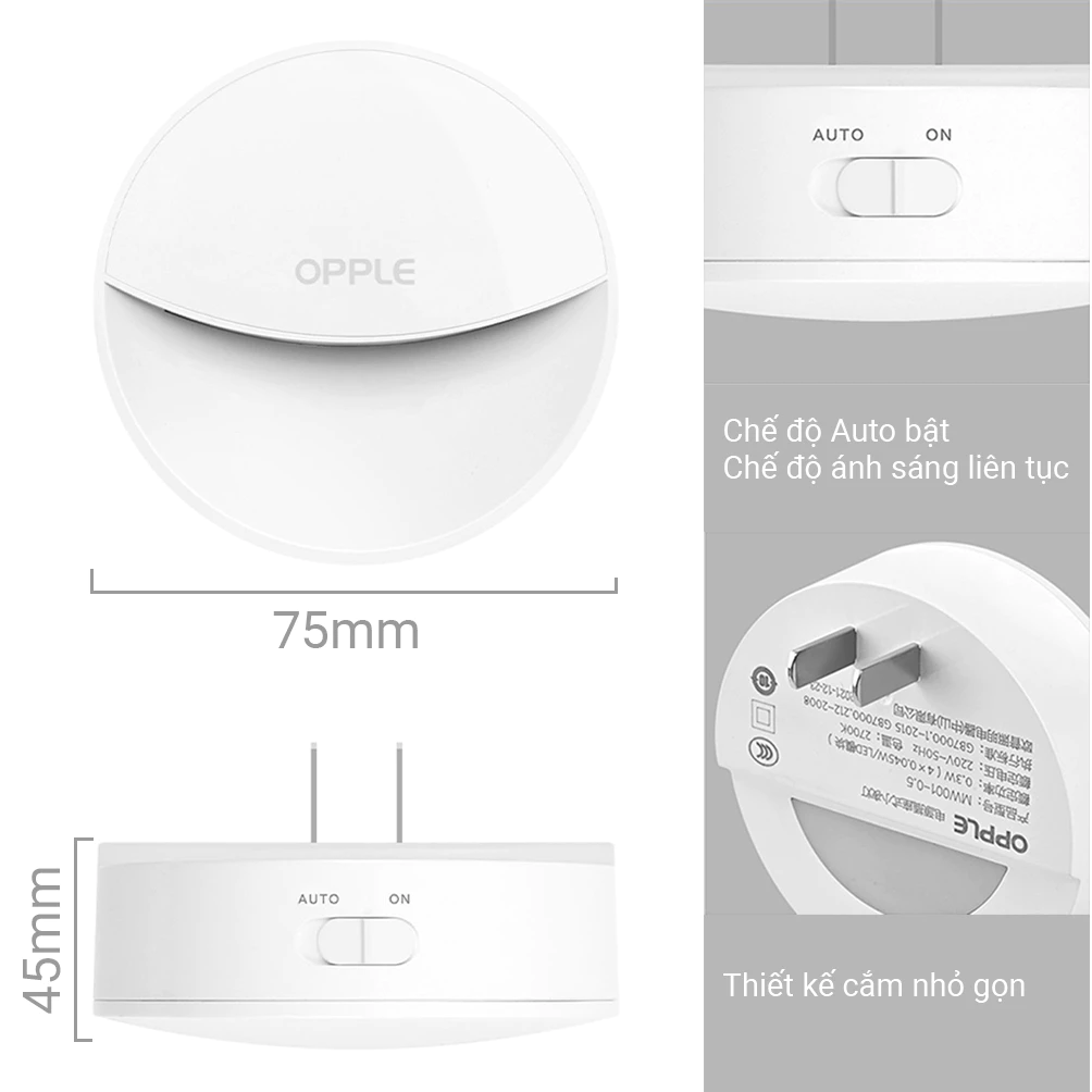 ĐÈN NGỦ OPPLE SLEEPLIGHT 0.32W – CẢM BIẾN CHUYỂN ĐỘNG THÔNG MINH - Ảnh 4