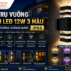 ĐÈN TRỤ VUÔNG 2 ĐẦU LED 12W 3 MÀU